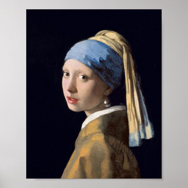 Poster Girl with the Pearl Earring by Johannes Vermeer (Frente)