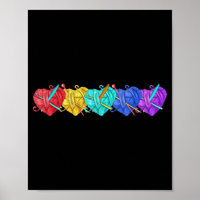 Poster Girl Women's Yarn Crochet Knitting Funny Gift  (Frente)