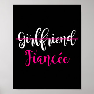 Poster Girlfriend Fiancee Shirt Engagement Party Couple T