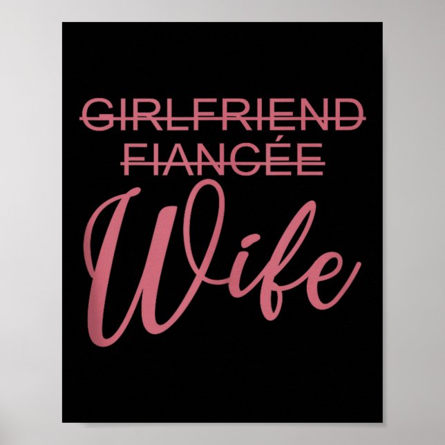 Poster Girlfriend Fiancée Wife, Wedding, Just Married, Ma (Frente)