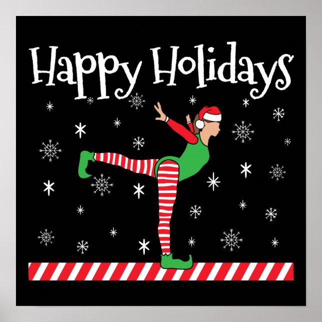 Poster Girls Gymnastics Elf de Natal (Frente)