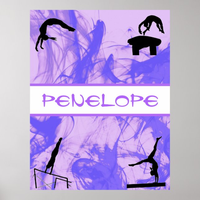 Poster Girls Gymnastics Events Smokey Purple Abstrato (Frente)