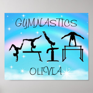 Poster Girls Gymnastics Rainbow Swirls