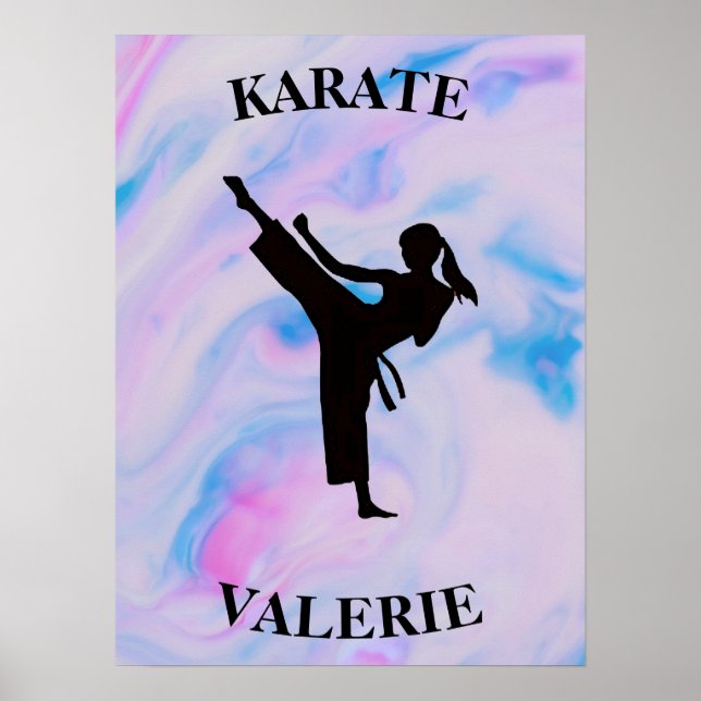 Poster Girls Karate Pastel Swirl (Frente)