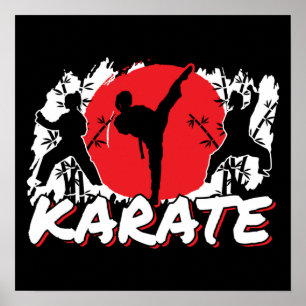Poster Girls Karate - Tema Japonês Patriótico