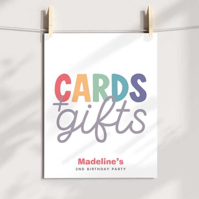 Poster Girls Minimalist Rainbow Cards and Gifts Birthday (Criador carregado)
