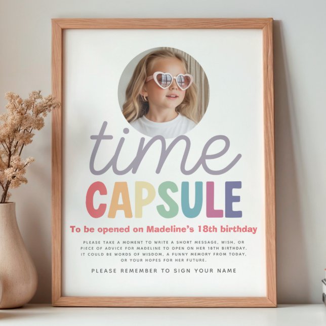 Poster Girls Photo Retro Rainbow Time Capsule Sign (Criador carregado)