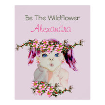 Girls Room Personalizado Floral Rosa Rosa Púrpura