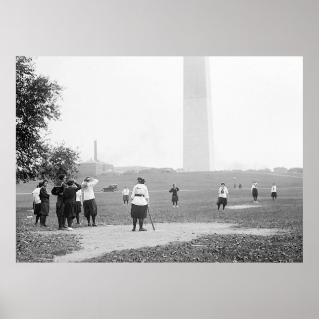 Pôster Girls Softball, 1919 (Frente)