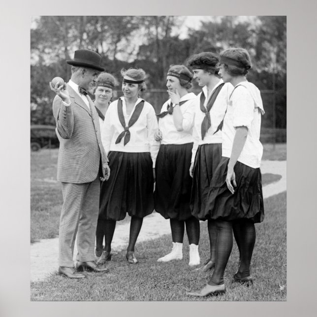 Pôster Girls Softball, 1919 (Frente)