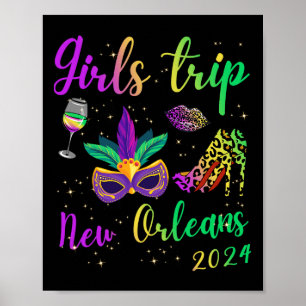 Poster Girls Trip New Orleans 2024 Mardi Gras Mask Miçang