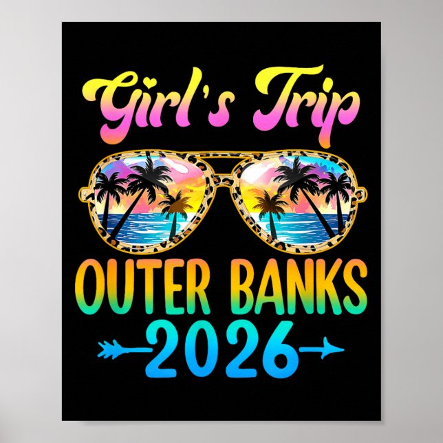 Poster Girl's Trip Outer Banks 2026 Summer Vacation Sungl (Frente)