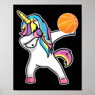 Poster Girls Unicorn Dabbing Bysketbyll Player