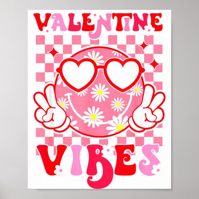Poster Girls Valentines Day Cute Smile Face Valentine Vib (Frente)