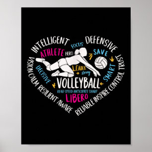 Poster Girls Voleibol Libero Heart Volley Para Adolescent