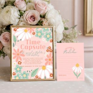 Poster Girls Wildflower Daisy Photo Birthday Sinal de Boa