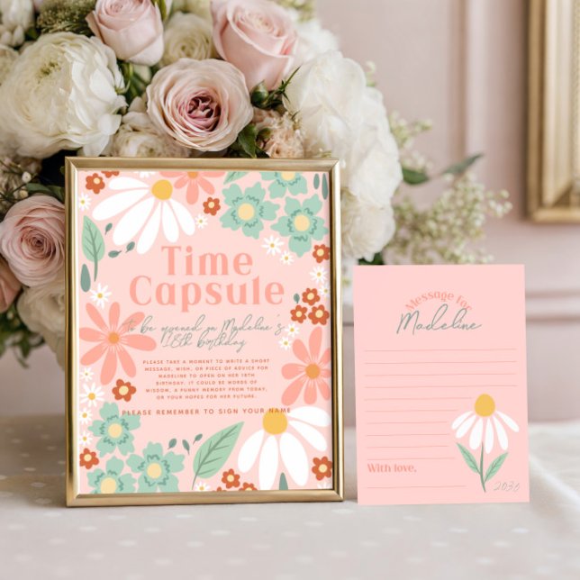 Poster Girls Wildflower Daisy Photo Birthday Sinal de Boa (Criador carregado)