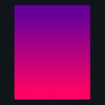 Pôster Girly Bright Pink e Purple Ombre<br><div class="desc">Fundo cor-de-rosa brilhante e gradiente roxo. Uma combinação de cores incrível pronta para o seu monograma. Crie um poster único para sua filha.</div>