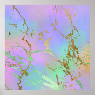 Poster Girly Glam Marble   Trendy Playful Pastel Ombre