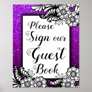 Poster Girly Glitter Esmaga o Livro de Aniversário do Ca