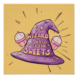 Pôster Girly Halloween - Wizard Way to the Sweets