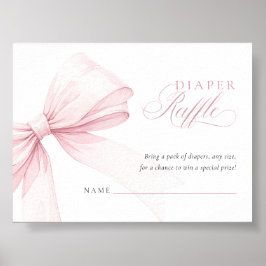 Poster Girly Pink Diaper Raffle - Digital Download Card
