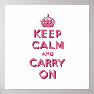 Poster Girly Pink Fique Calmo e continue