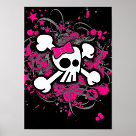 Poster Girly Skull & Crossbones