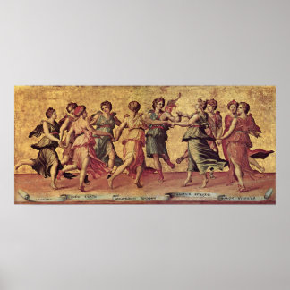 Pôster Giulio Romano - Dança de Apolo com as Ônibus