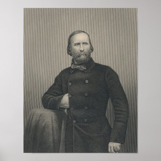 Pôster Giuseppe Garibaldi, gravado por D.J. Pound (Frente)