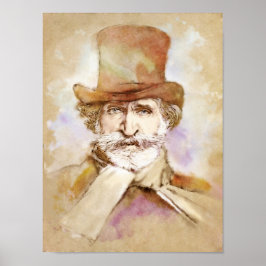 Poster Giuseppe Verdi Retrait im Aquarell Style