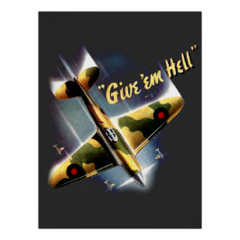 Pôster Give 'Em Hell - Retro Spitifire