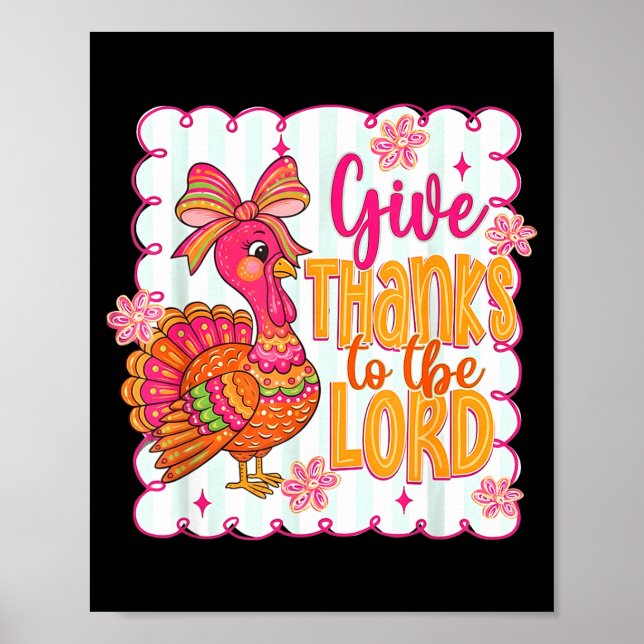 Poster Giving Thanks To The Lord Nk Thanksgiving Turkey C (Frente)