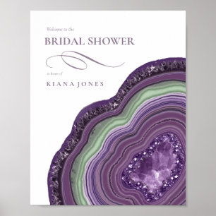 Poster Giz Branca de Ágata Brilho Chá de Noiva Violeta ID