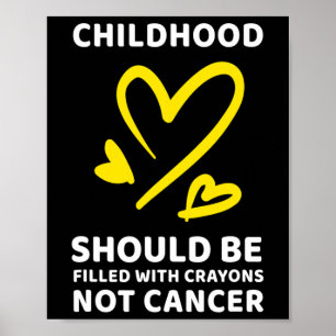 Poster Giz de Cera de Conscientização do Câncer Infantil