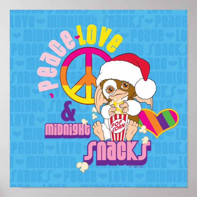 Poster Gizmo | Peace Love & Midnight Snacks (Frente)