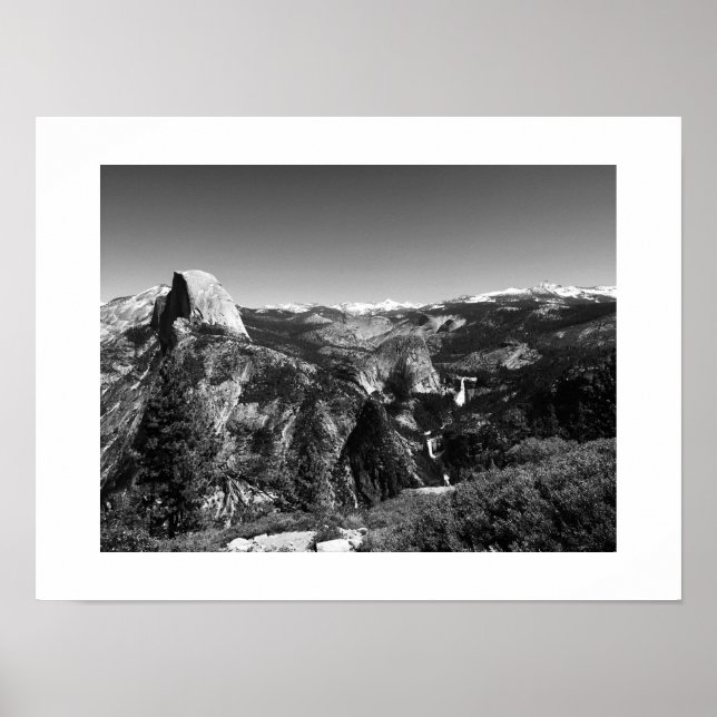 Poster Glaciar Point Yosemite Black and White Fotografia (Frente)