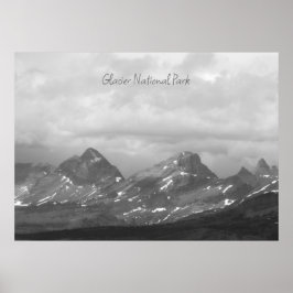 Poster Glacier National Park Black White Photo