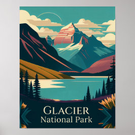 Poster Glacier National Park - Design Contemporânea