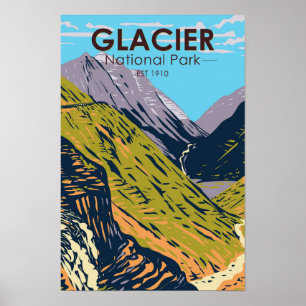 Poster Glacier National Park Going-to-the-Sun Road
