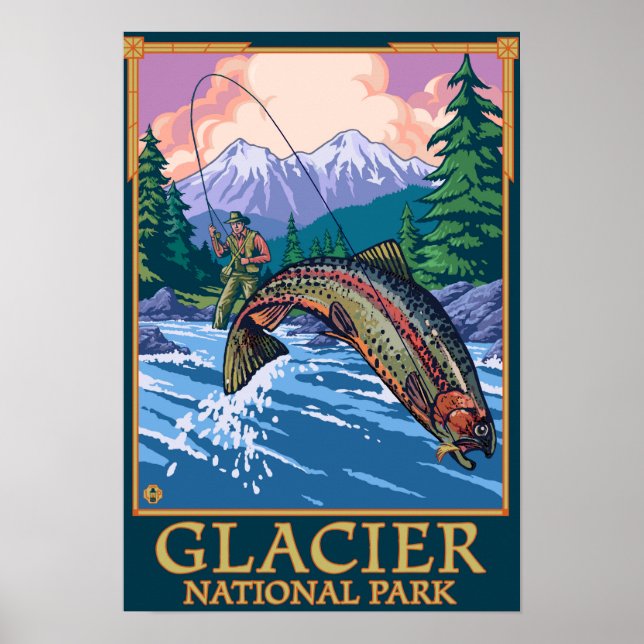 Poster Glacier National Park, MontanaFly Fisheries # (Frente)