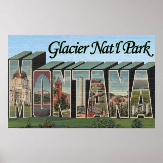 Poster Glacier Nat'l Forest, Montana (Frente)