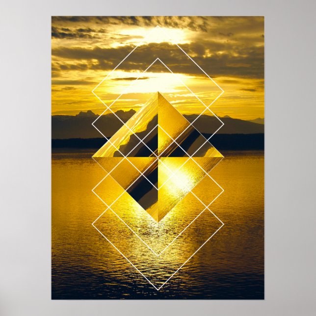 Poster Glacier NP Geometric (Frente)