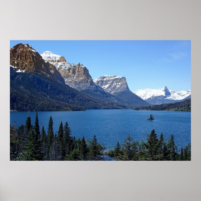 POSTER GLACIER PARK - RUAS. O LAGO DE MARY (Frente)