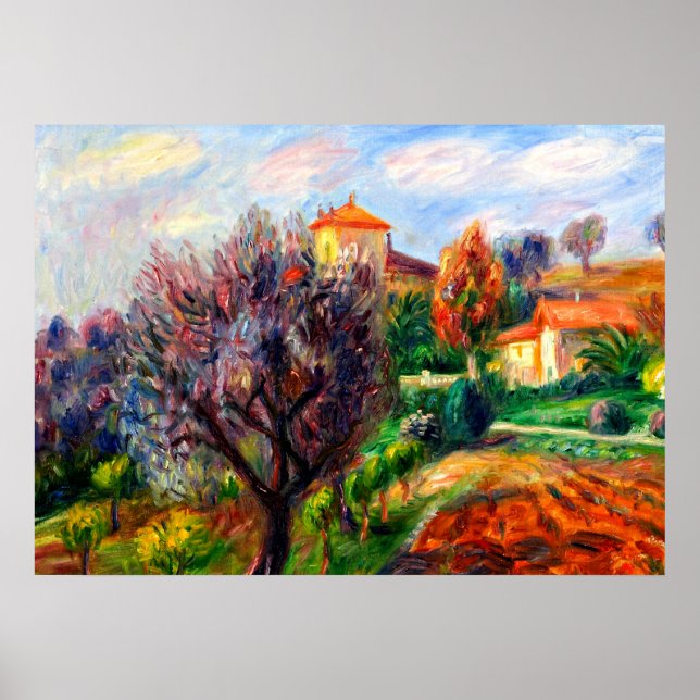 Pôster Glackens - Encosta com Oliveiras (Frente)