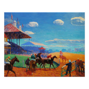 Pôster Glackens - Hipódromo, pintura popular,