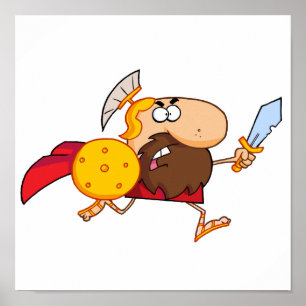 Poster Gladiador Spartan Engraçado em Execução