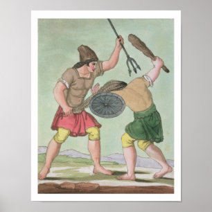 Poster Gladiadores romanos, de "L'Antica Roma", 1825