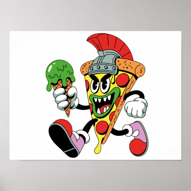 Poster Gladiator Pizza Slice Brainrot (Frente)