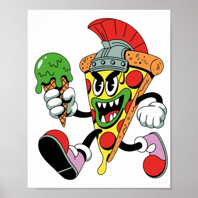 Poster Gladiator Pizza Slice Brainrot (Frente)